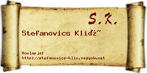 Stefanovics Klió névjegykártya